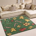 thumbnail image 1 of Yayeee Area Rugs for Living Room 5.2'x4' Non Slip Washable Bedroom Floor Carpet, Yellow Christmas Gingerbread, 1 of 5