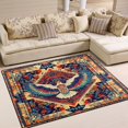 thumbnail image 1 of Yayeee Area Rugs for Living Room 6.7'x4.8' Non Slip Washable Bedroom Floor Carpet, Beige Geometric Eagle, 1 of 5