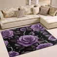 thumbnail image 1 of Yayeee Area Rugs for Living Room 6.7'x4.8' Non Slip Washable Bedroom Floor Carpet, Black Roses, 1 of 5