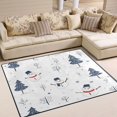 thumbnail image 1 of Yayeee Area Rugs for Living Room 6.7'x4.8' Non Slip Washable Bedroom Floor Carpet, Blue Cartoon Snowmen, 1 of 5