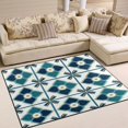 thumbnail image 1 of Yayeee Area Rugs for Living Room 6.7'x4.8' Non Slip Washable Bedroom Floor Carpet, Blue Mosaic Pattern, 1 of 5