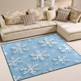 thumbnail image 1 of Yayeee Area Rugs for Living Room 6.7'x4.8' Non Slip Washable Bedroom Floor Carpet, Blue Snowflake, 1 of 5