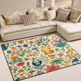 thumbnail image 1 of Yayeee Area Rugs for Living Room 6.7'x4.8' Non Slip Washable Bedroom Floor Carpet, Floral Animals, 1 of 5
