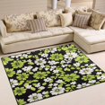 thumbnail image 1 of Yayeee Area Rugs for Living Room 6.7'x4.8' Non Slip Washable Bedroom Floor Carpet, Green Flower Pattern, 1 of 5