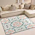 thumbnail image 1 of Yayeee Area Rugs for Living Room 6.7'x4.8' Non Slip Washable Bedroom Floor Carpet, Green Geometric Pattern, 1 of 5