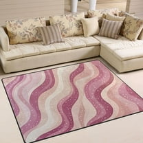 Yayeee Area Rugs for Living Room 6.7'x4.8' Non Slip Washable Bedroom Floor Carpet, Pink Brown Pattern