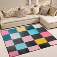 thumbnail image 1 of Yayeee Area Rugs for Living Room 6.7'x4.8' Non Slip Washable Bedroom Floor Carpet, Pink Checkered Pattern, 1 of 6