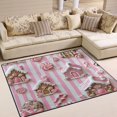 thumbnail image 1 of Yayeee Area Rugs for Living Room 6.7'x4.8' Non Slip Washable Bedroom Floor Carpet, Pink Gingerbread Houses, 1 of 6