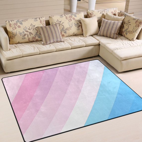 Yayeee Area Rugs for Living Room 6.7'x4.8' Non Slip Washable Bedroom Floor Carpet, Pink Gradient