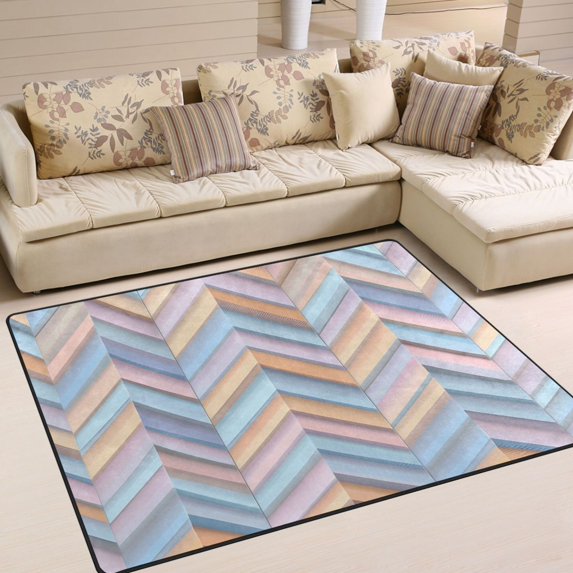 Yayeee Area Rugs for Living Room 6.7'x4.8' Non Slip Washable Bedroom Floor Carpet, Purple Geometric