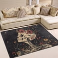 thumbnail image 1 of Yayeee Area Rugs for Living Room 6.7'x4.8' Indoor Non Slip Washable Bedroom Carpet, Skeleton with Flowers Pattern, 1 of 5
