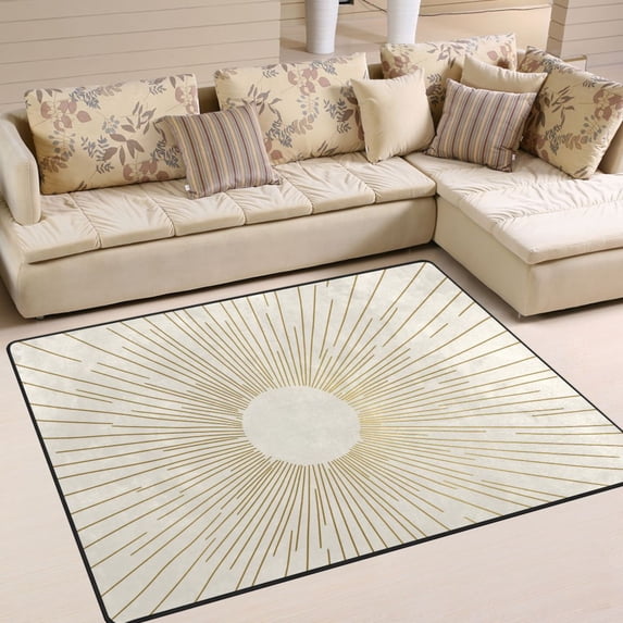 Yayeee Area Rugs for Living Room 6.7'x4.8' Indoor Non Slip Washable Bedroom Carpet, Sunshine