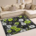 thumbnail image 1 of Yayeee Area Rugs for Living Room 6.7'x4.8' Non Slip Washable Bedroom Floor Carpet, White Flower Pattern, 1 of 5