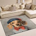 thumbnail image 1 of Yayeee Area Rugs for Living Room 6.7'x4.8' Non Slip Washable Bedroom Floor Carpet, Yellow Dog Artist, 1 of 6