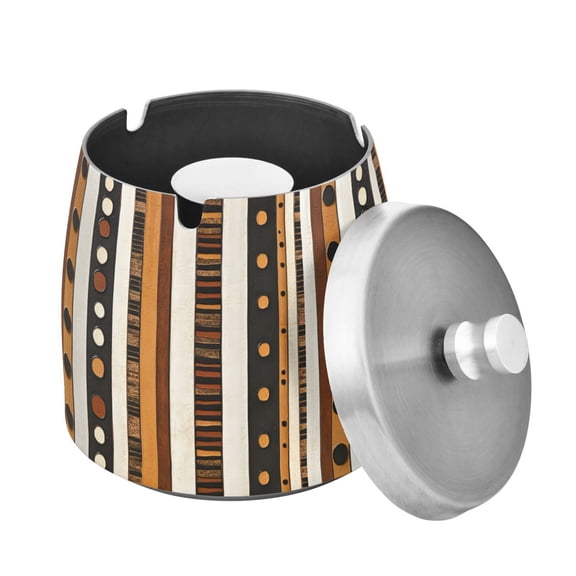 Yayeee Ashtray with Lid for Cigarette Smokeless Stainless Steel Home Ash Holder, Abstract Dots