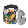 thumbnail image 1 of Yayeee Ashtray with Lid for Cigarette Smokeless Stainless Steel Home Ash Holder, Art Path, 1 of 7