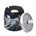 thumbnail image 1 of Yayeee Ashtray with Lid for Cigarette Smokeless Stainless Steel Home Ash Holder, Astronaut with Beer, 1 of 7