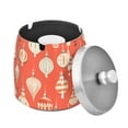 thumbnail image 1 of Yayeee Ashtray with Lid for Cigarette Smokeless Stainless Steel Home Ash Holder, Beige Christmas Ornaments Pattern, 1 of 7