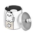 thumbnail image 1 of Yayeee Ashtray with Lid for Cigarette Smokeless Stainless Steel Home Ash Holder, Beige Chubby Cat, 1 of 7