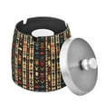 thumbnail image 1 of Yayeee Ashtray with Lid for Cigarette Smokeless Stainless Steel Home Ash Holder, Beige Geometric, 1 of 7