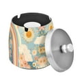 thumbnail image 1 of Yayeee Ashtray with Lid for Cigarette Smokeless Stainless Steel Home Ash Holder, Beige Rainbow Clouds, 1 of 7