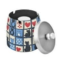 thumbnail image 1 of Yayeee Ashtray with Lid for Cigarette Smokeless Stainless Steel Home Ash Holder, Black Cats and Hearts, 1 of 7