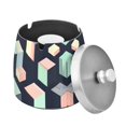 thumbnail image 1 of Yayeee Ashtray with Lid for Cigarette Smokeless Stainless Steel Home Ash Holder, Black Cubes, 1 of 7