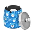 thumbnail image 1 of Yayeee Ashtray with Lid for Cigarette Smokeless Stainless Steel Home Ash Holder, Blue Bears, 1 of 7