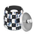 thumbnail image 1 of Yayeee Ashtray with Lid for Cigarette Smokeless Stainless Steel Home Ash Holder, Blue Cat Stars, 1 of 7