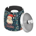 thumbnail image 1 of Yayeee Ashtray with Lid for Cigarette Smokeless Stainless Steel Home Ash Holder, Blue Christmas Santa, 1 of 7