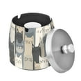 thumbnail image 1 of Yayeee Ashtray with Lid for Cigarette Smokeless Stainless Steel Home Ash Holder, Blue Cute Cats, 1 of 7
