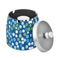 thumbnail image 1 of Yayeee Ashtray with Lid for Cigarette Smokeless Stainless Steel Home Ash Holder, Blue Dots, 1 of 7