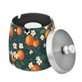 thumbnail image 1 of Yayeee Ashtray with Lid for Cigarette Smokeless Stainless Steel Home Ash Holder, Blue Floral Oranges, 1 of 7