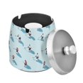 thumbnail image 1 of Yayeee Ashtray with Lid for Cigarette Smokeless Stainless Steel Home Ash Holder, Blue Ice Hockey, 1 of 7