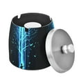 thumbnail image 1 of Yayeee Ashtray with Lid for Cigarette Smokeless Stainless Steel Home Ash Holder, Blue Tree, 1 of 7