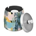 thumbnail image 1 of Yayeee Ashtray with Lid for Cigarette Smokeless Stainless Steel Home Ash Holder, Boho Style Sun, 1 of 7