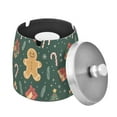 thumbnail image 1 of Yayeee Ashtray with Lid for Cigarette Smokeless Stainless Steel Home Ash Holder, Brown Christmas Gingerbread, 1 of 7