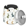 thumbnail image 1 of Yayeee Ashtray with Lid for Cigarette Smokeless Stainless Steel Home Ash Holder, Cartoon Bunnies, 1 of 7