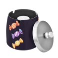 thumbnail image 1 of Yayeee Ashtray with Lid for Cigarette Smokeless Stainless Steel Home Ash Holder, Cartoon Candy, 1 of 7