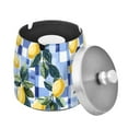 thumbnail image 1 of Yayeee Ashtray with Lid for Cigarette Smokeless Stainless Steel Home Ash Holder, Cartoon Lemon Leaves, 1 of 7
