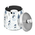 thumbnail image 1 of Yayeee Ashtray with Lid for Cigarette Smokeless Stainless Steel Home Ash Holder, Cartoon Snowmen, 1 of 7
