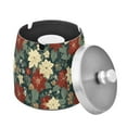 thumbnail image 1 of Yayeee Ashtray with Lid for Cigarette Smokeless Stainless Steel Home Ash Holder, Christmas Blooms, 1 of 7
