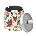 thumbnail image 1 of Yayeee Ashtray with Lid for Cigarette Smokeless Stainless Steel Home Ash Holder, Christmas Floral, 1 of 7