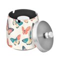 thumbnail image 1 of Yayeee Ashtray with Lid for Cigarette Smokeless Stainless Steel Home Ash Holder, Colorful Butterflies, 1 of 7