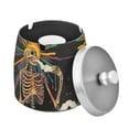 thumbnail image 1 of Yayeee Ashtray with Lid for Cigarette Smokeless Stainless Steel Home Ash Holder, Colorful Skeleton Sun, 1 of 7