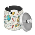 thumbnail image 1 of Yayeee Ashtray with Lid for Cigarette Smokeless Stainless Steel Home Ash Holder, Colorful Stationery, 1 of 7