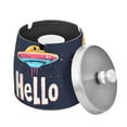 thumbnail image 1 of Yayeee Ashtray with Lid for Cigarette Smokeless Stainless Steel Home Ash Holder, Colorful UFO, 1 of 7