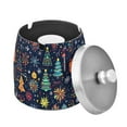 thumbnail image 1 of Yayeee Ashtray with Lid for Cigarette Smokeless Stainless Steel Home Ash Holder, Dark Blue Christmas, 1 of 7
