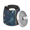 thumbnail image 1 of Yayeee Ashtray with Lid for Cigarette Smokeless Stainless Steel Home Ash Holder, Dark Star Map, 1 of 7