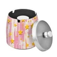 thumbnail image 1 of Yayeee Ashtray with Lid for Cigarette Smokeless Stainless Steel Home Ash Holder, Flat Yellow Stars, 1 of 7